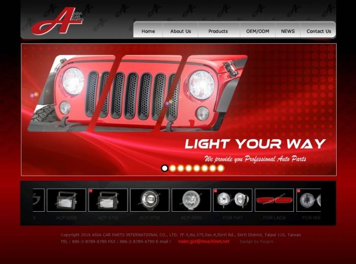 ,ASIA CAR PARTS ╱ 網頁設計 Y.105 程式設計/網頁設計作品-科技